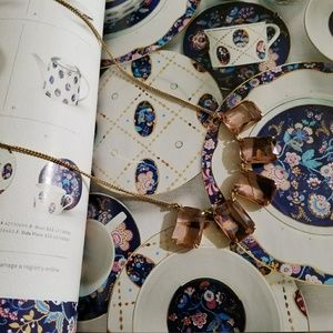 J.Crew Rectangular Drop Crystal Necklace NWOT